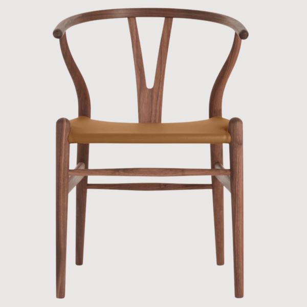 Wishbone Chair with Leather SeatWishbone Chair with Leather Seat - Image 2