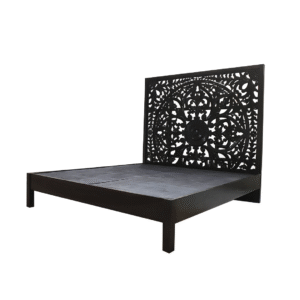 Mandala Carved Solid Wood Platform Bed