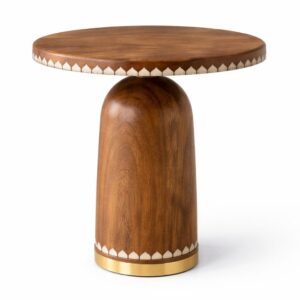 AuraCraft Round Pedestal Wooden Table